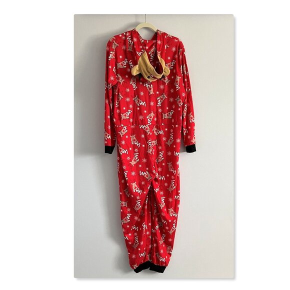 Matching Family Pajamas Reindeer Antler Zipper Onesie RED SZ XL / MOM - Picture 9 of 13